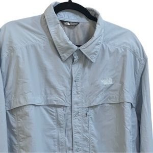 The North Face Sky Blue Fishing Button Up Shirt Men’s Sz XXL Vent Long Sleeves